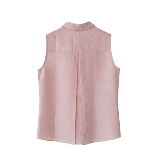 Blouse 100 % lin rose poudré Caroll Taille 38