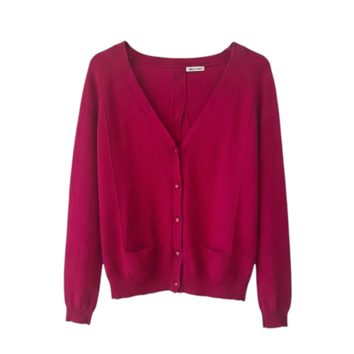 Cardigan 100% cachemire rose framboise - taille 42 - seconde main