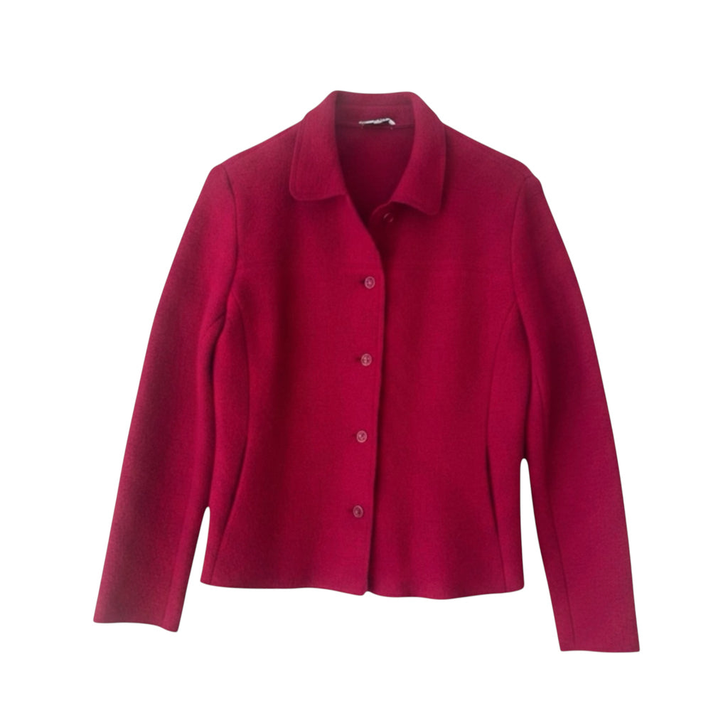 Veste framboise 100% laine vierge seconde main